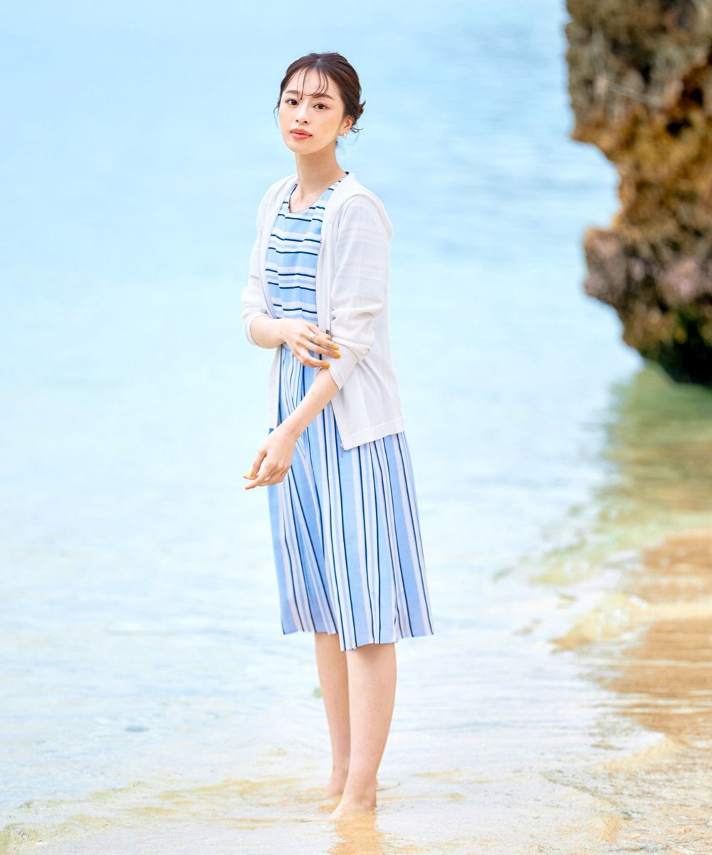 Tiaclasse L 【洗える】 1枚でサマになるマルチボーダーワンピース 