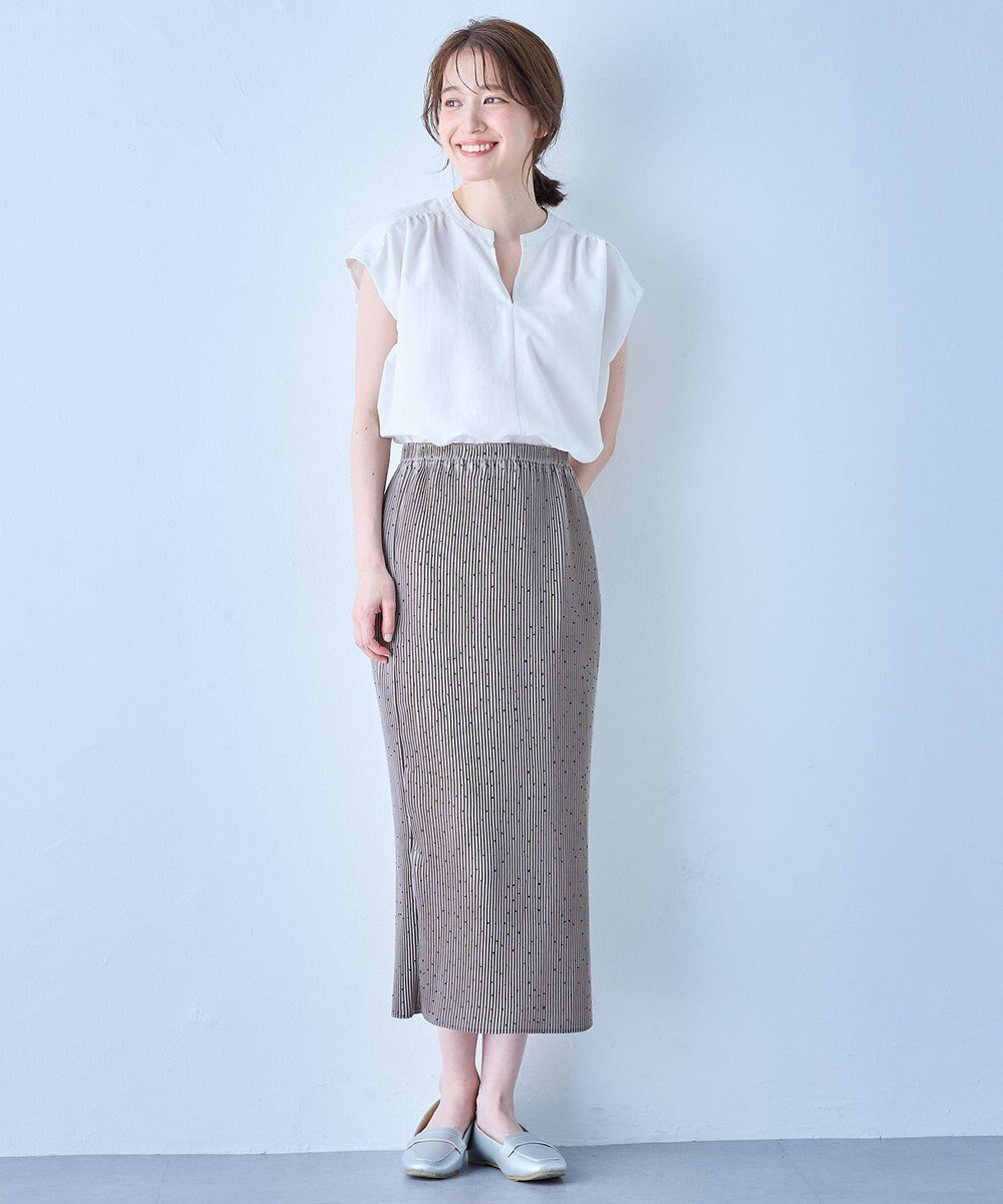 ANY ギャザーショートスリーブブラウス 