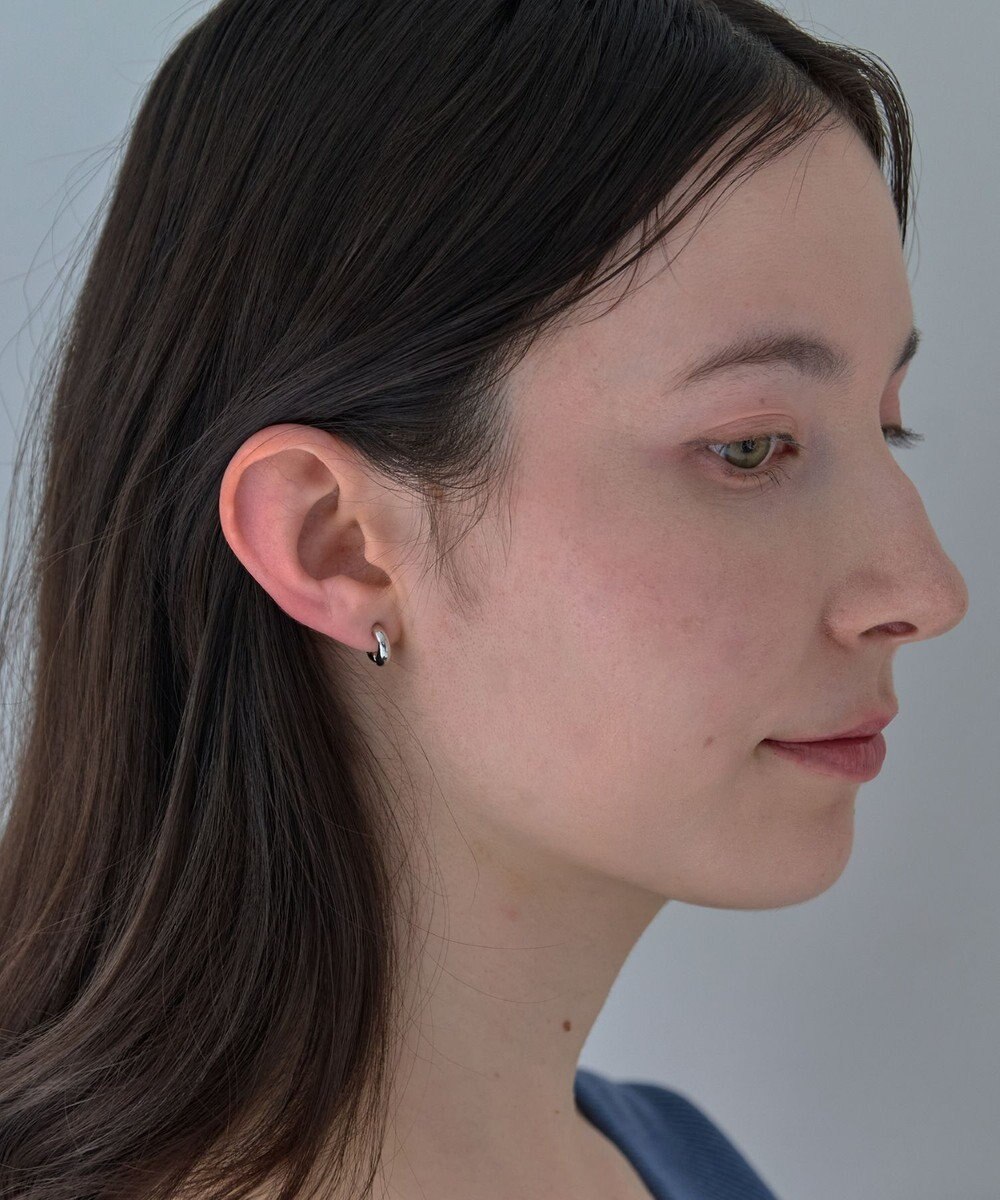 Phoebe 【金属アレルギー対応】シンプルフープスナップイヤリング　シルバー 