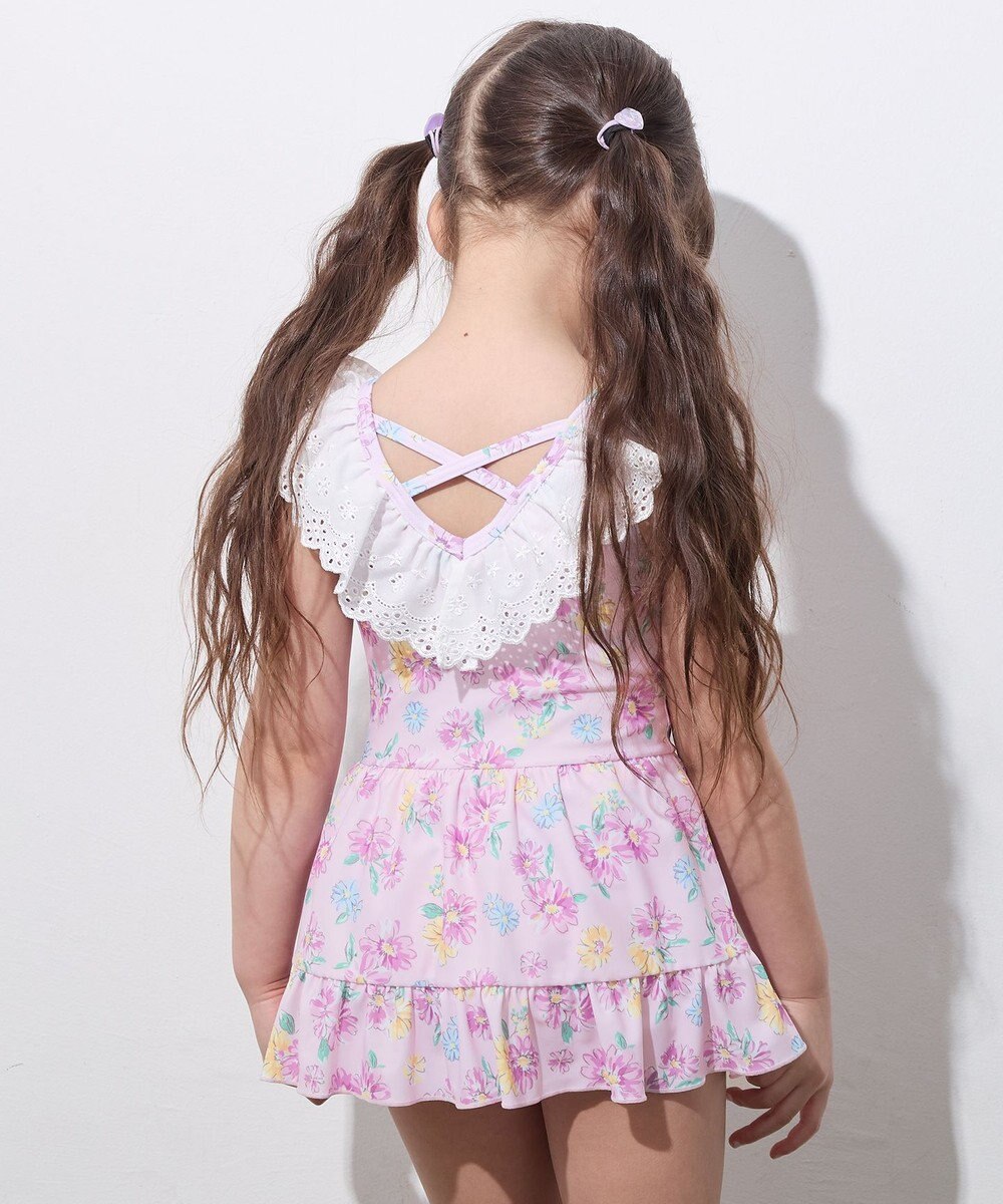 ANY KIDS 花柄×レース ワンピース水着 