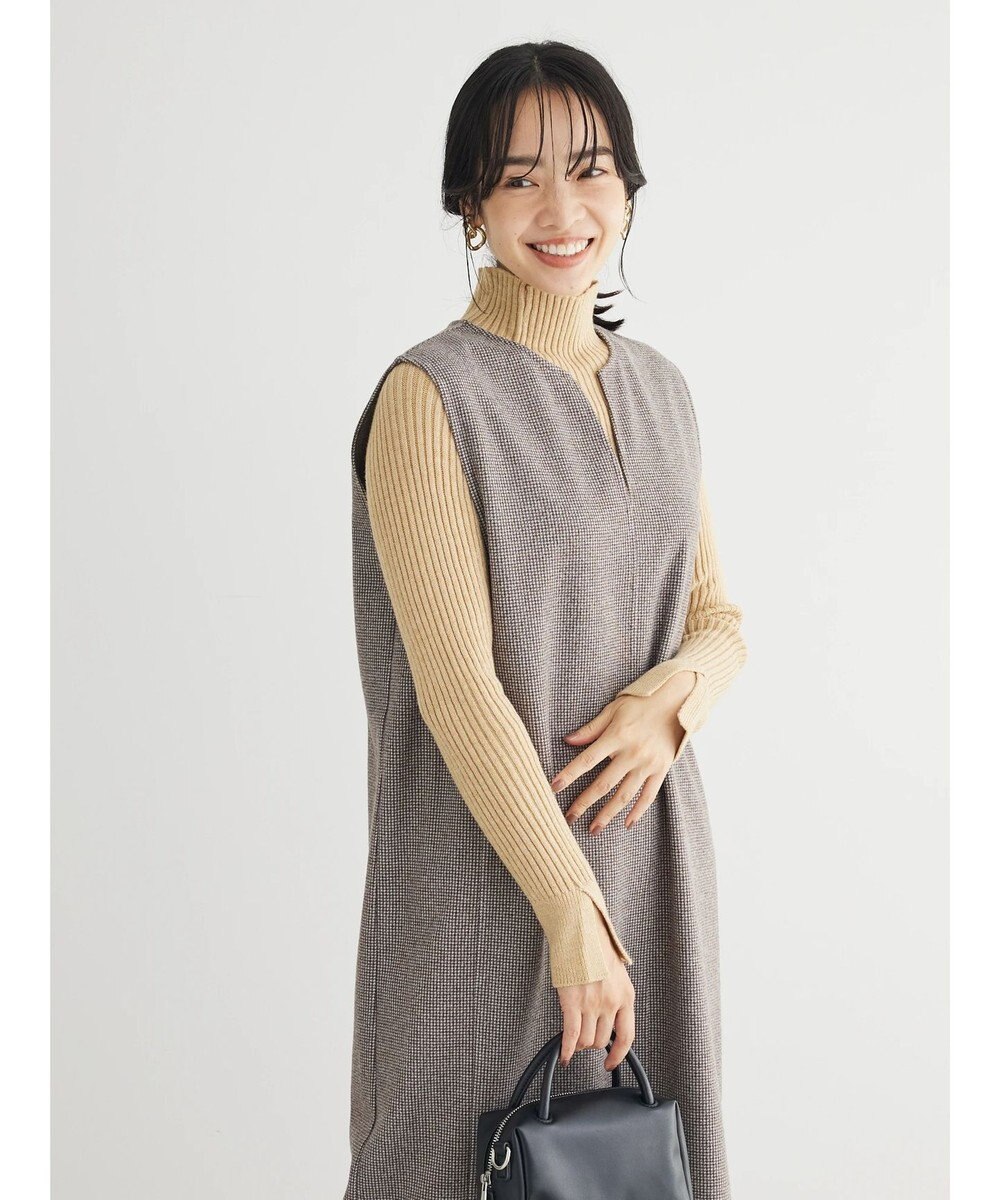 Green Parks 柄圧縮ポンチキーネックジャンスカ 