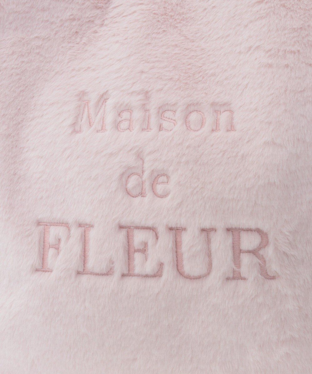 Maison de FLEUR ファーブランドロゴ刺繍スクエアトートバッグ 