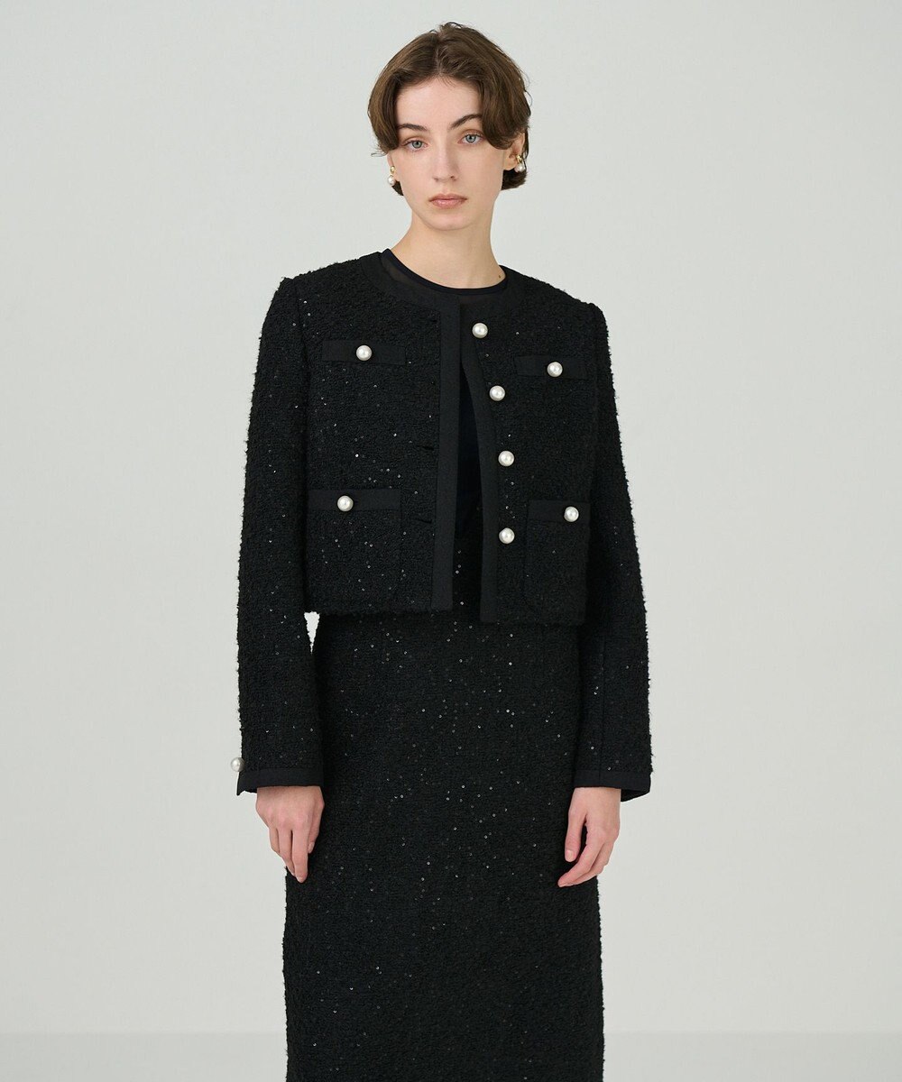 GRACE CONTINENTAL ツイードショートジャケット 