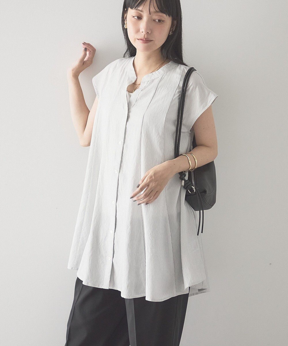 AMERICAN HOLIC 【予約】【接触冷感】フレンチスリーブフレアスキッパーブラウス 