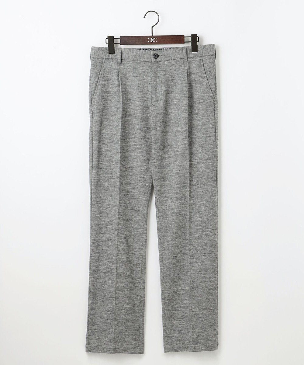 JOSEPH ABBOUD 【キングサイズ・軽量/ストレッチ/尾州産ジャージー素材】ウールミルドジャージータック パンツ 