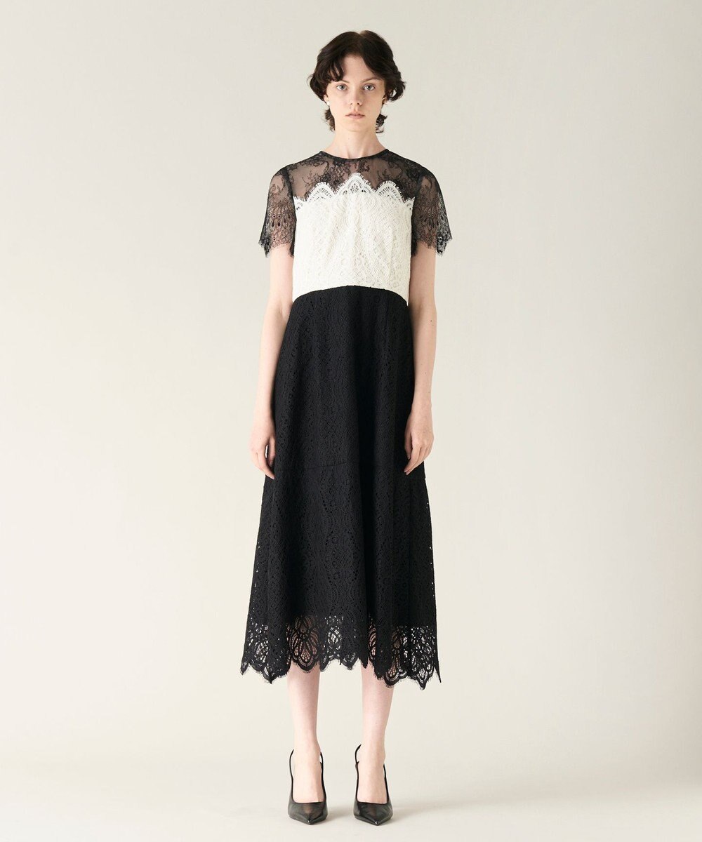 GRACE CONTINENTAL レース切替フレアドレス 