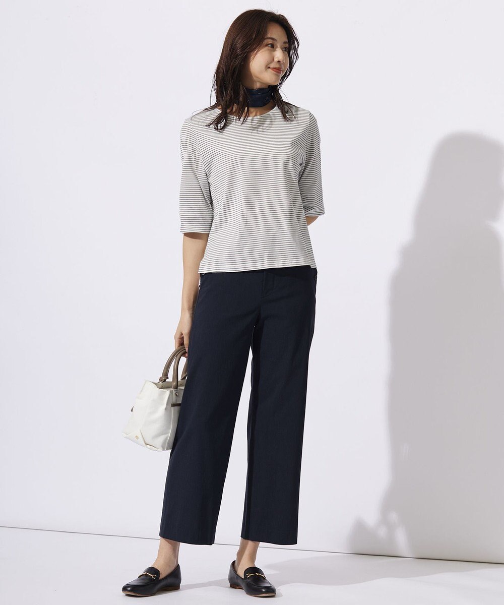 J.PRESS LADIES L スムースジャージー ボーダー カットソー 