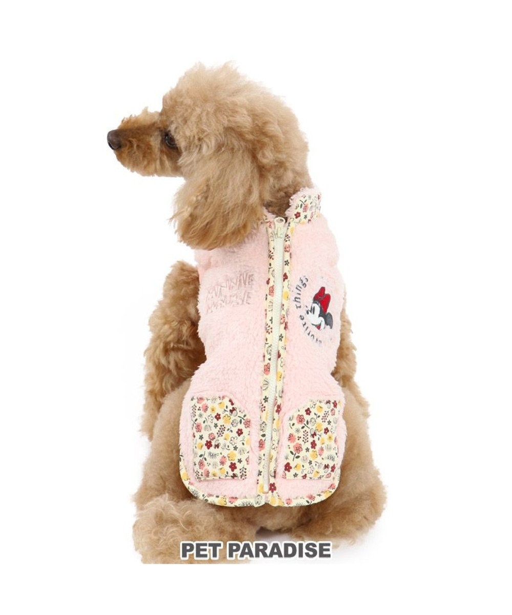 PET PARADISE 犬 服  ディズニー ミニーマウス ベスト 〔小型犬〕 背開き ペア柄 犬服 犬の服 犬 服 ペットウエア ペットウェア ドッグウエア ドッグウェア ベビー 超小型犬 小型犬暖かい ピンク（淡）