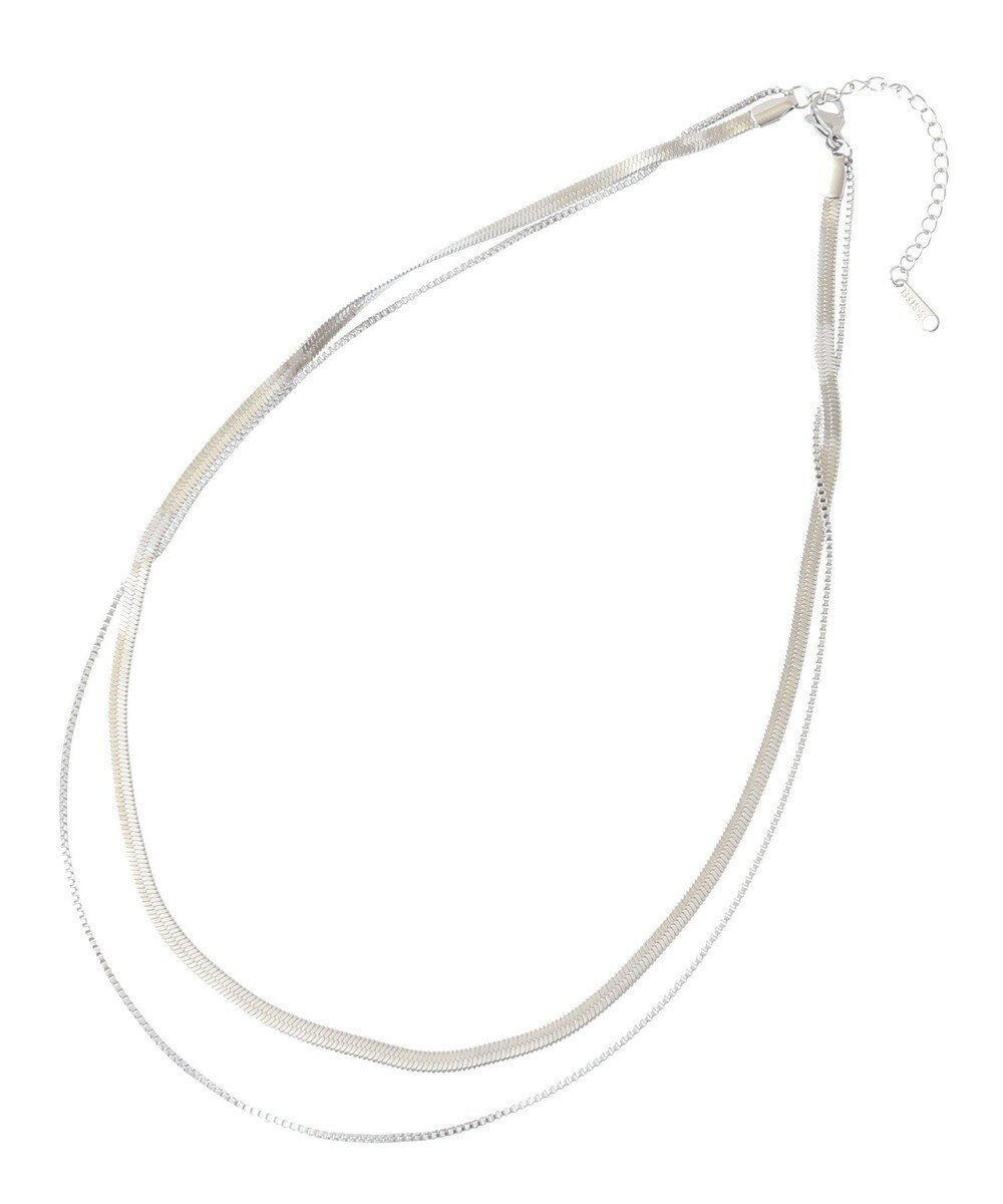 YECCA VECCA 2連スネークチェーンステンレスネックレス 