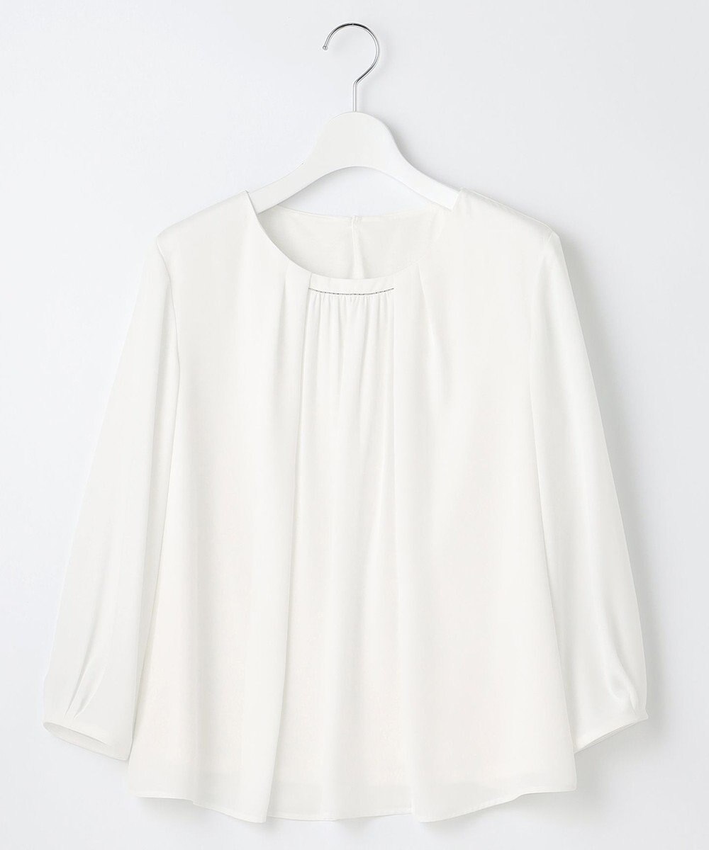 23区 L 【洗える】シルキーデシン ギャザー カットソー 