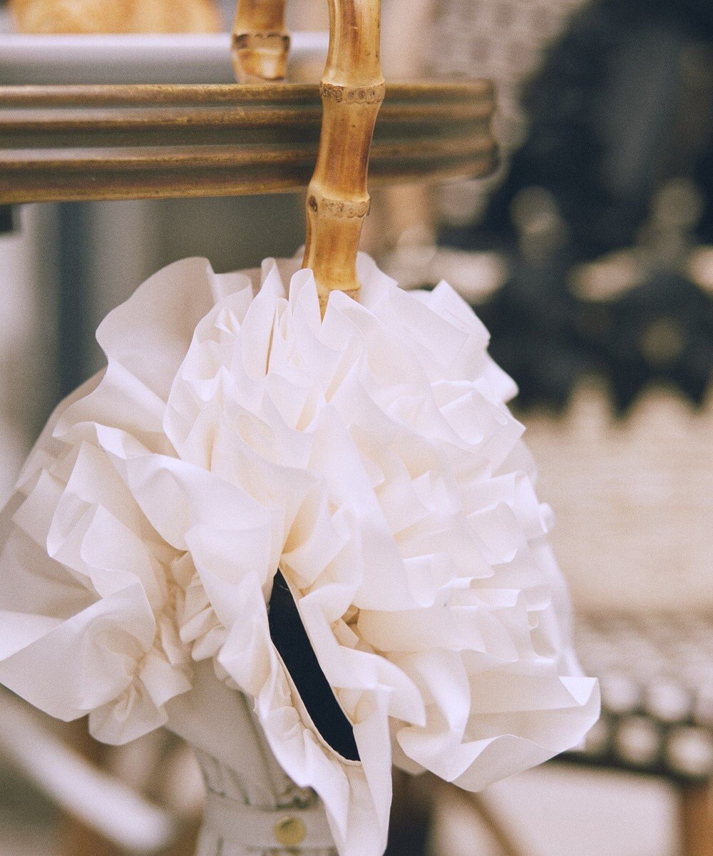 Maison de FLEUR 《晴雨兼用》遮光&UV CUT フリル傘 