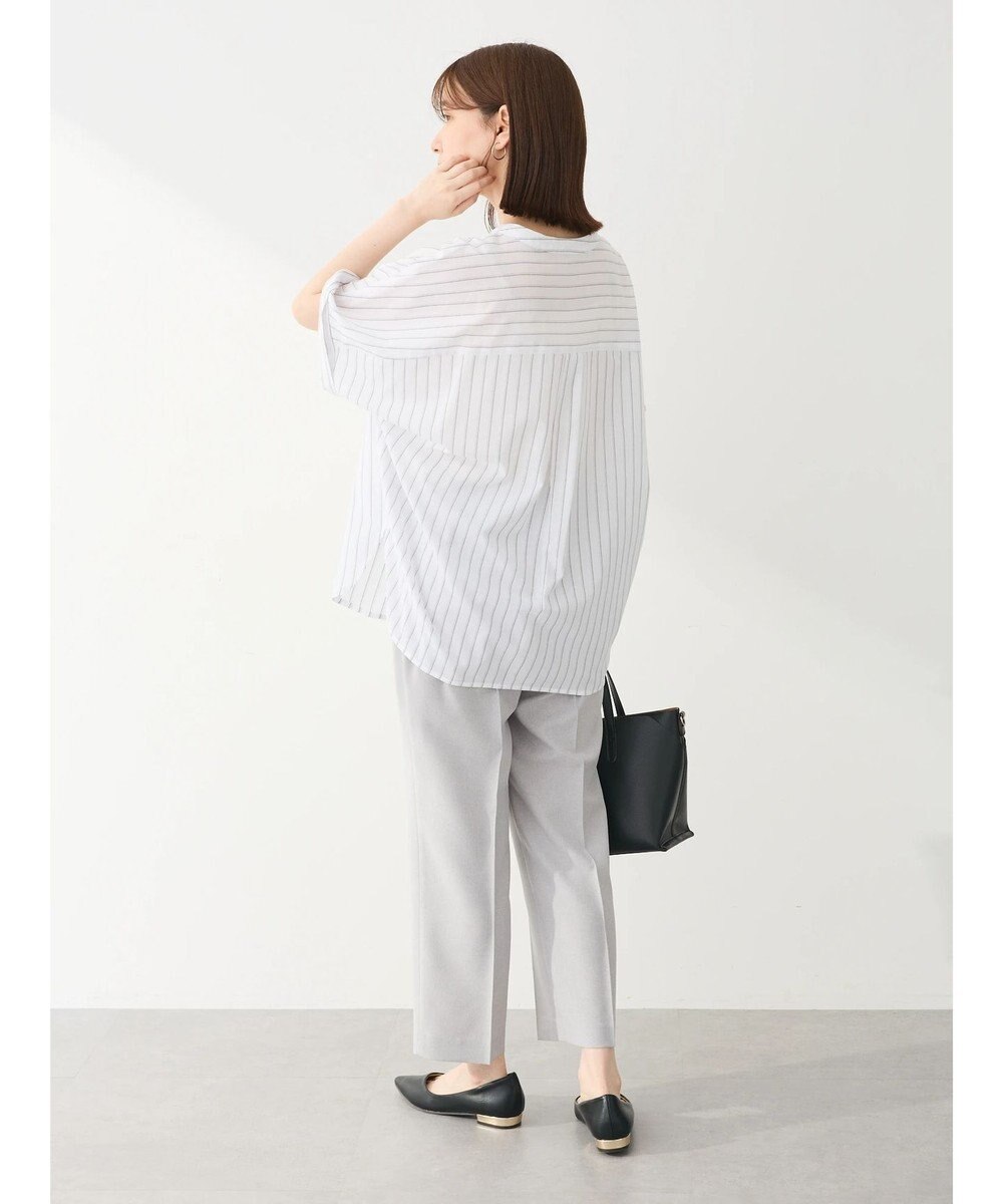 Green Parks 綿麻混フレンチスリーブスキッパーシャツ 