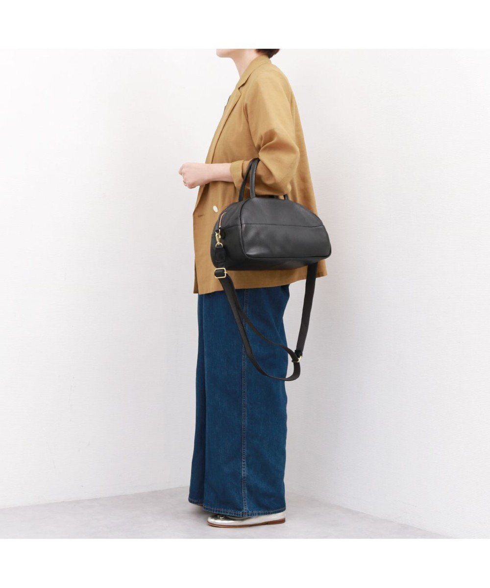 UNBILLION ペルケ perche / ガーメントレザー・サスティナブル2wayハーフムーンボストンM 