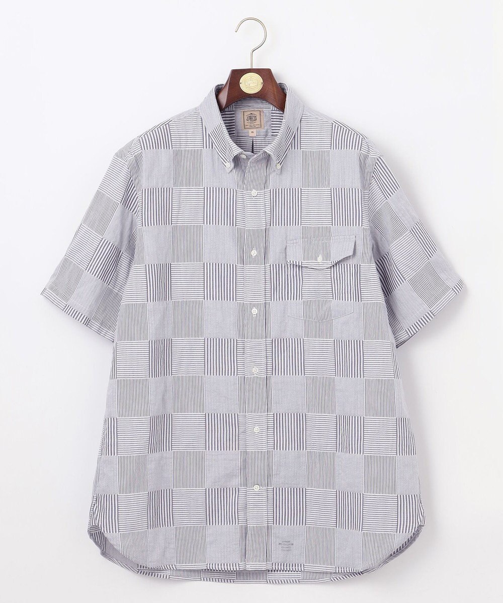 J.PRESS MEN 【KING SIZE】【クールマックス】サッカーパッチワーク シャツ 