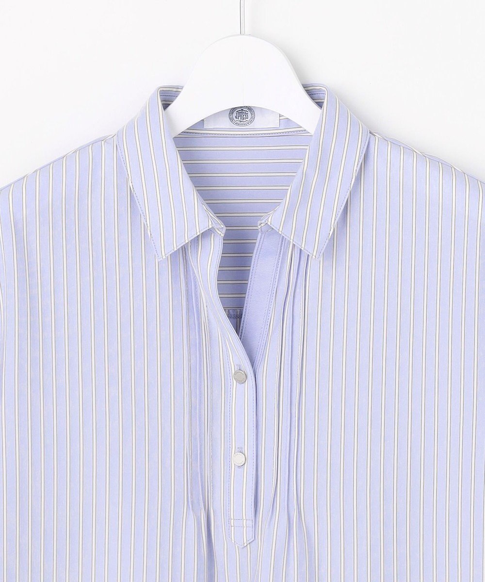 J.PRESS LADIES ドライコットン ストライプ ポロ カットソー 