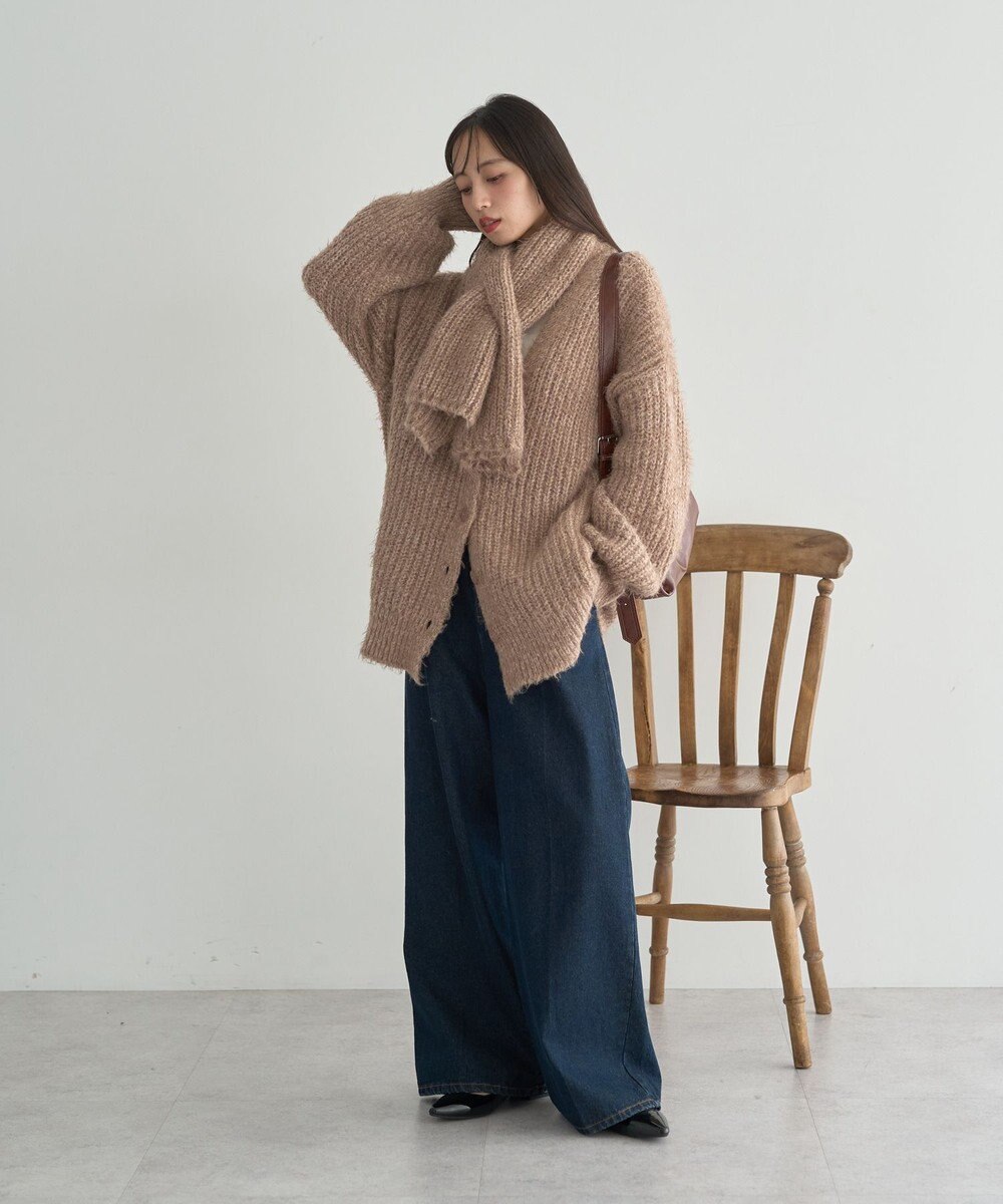 earth music&ecology 【予約】カラーミックスシャギーカーディガン 