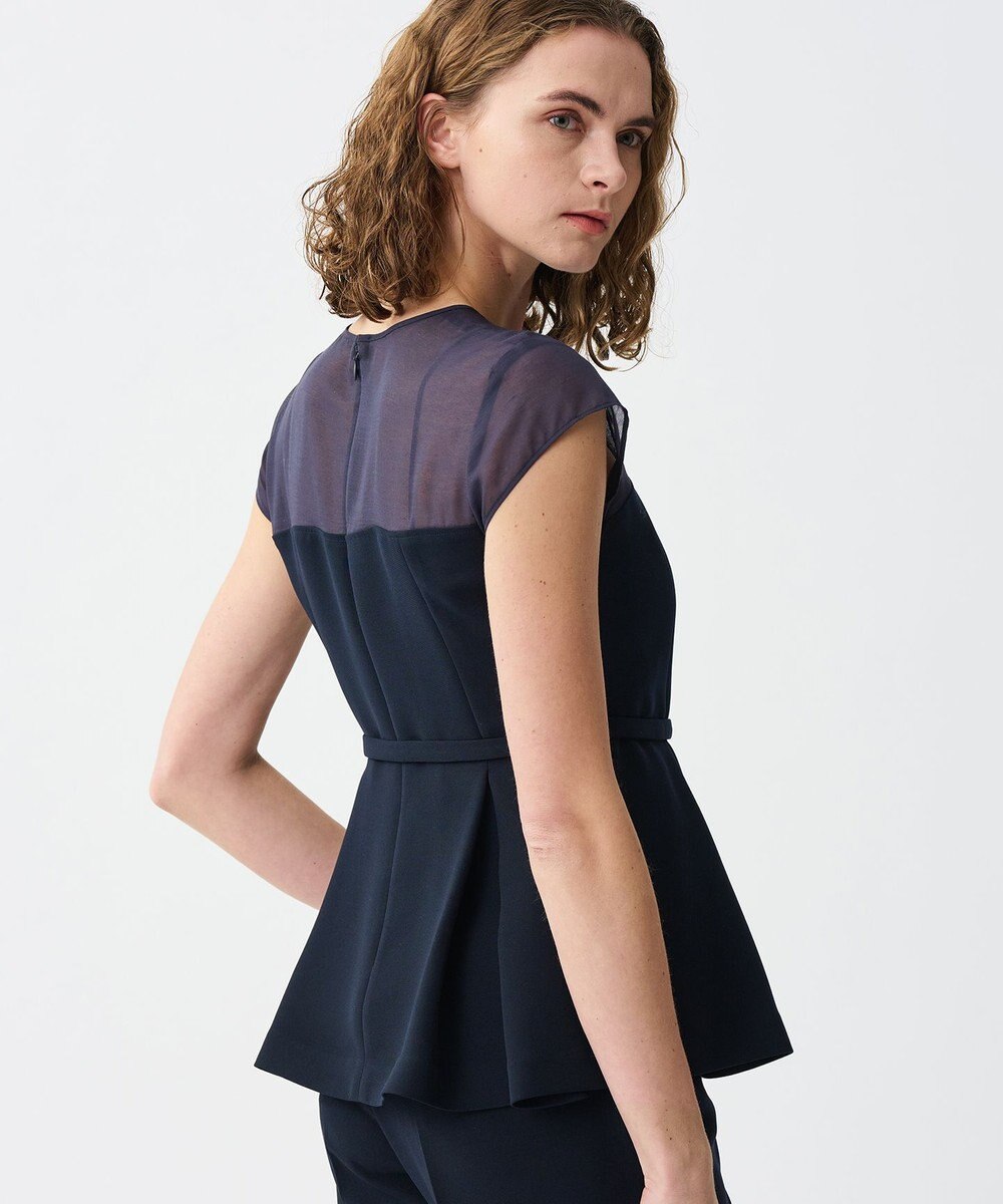 uncrave ウォッシャブルダブルクロス ビスチェブラウス(フレンチスリーブ) 