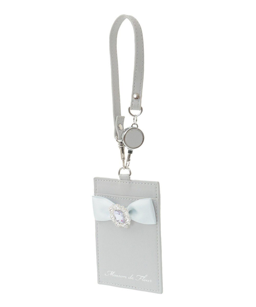 Maison de FLEUR リール付きビジューリボンパスケース 