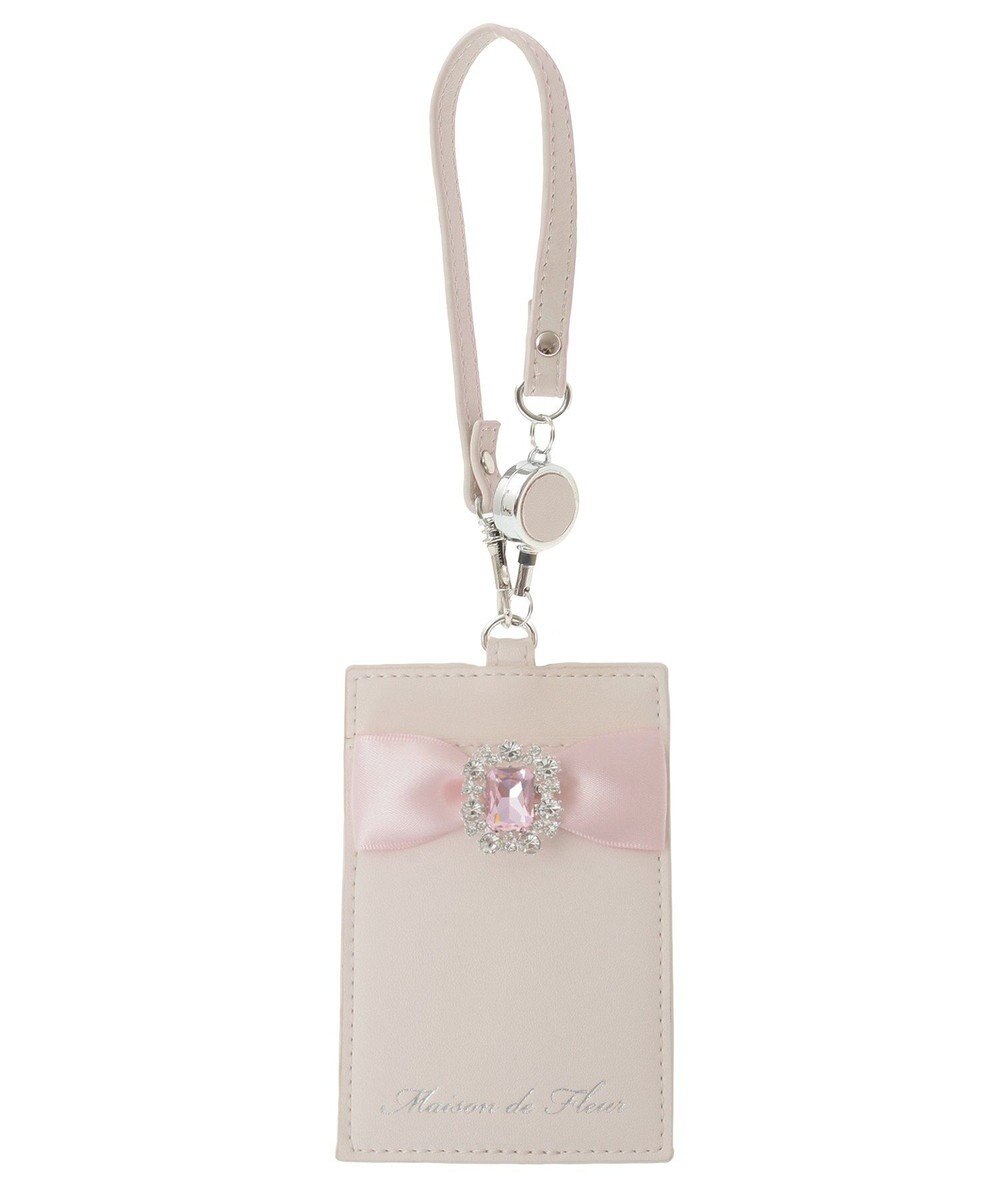 Maison de FLEUR リール付きビジューリボンパスケース 