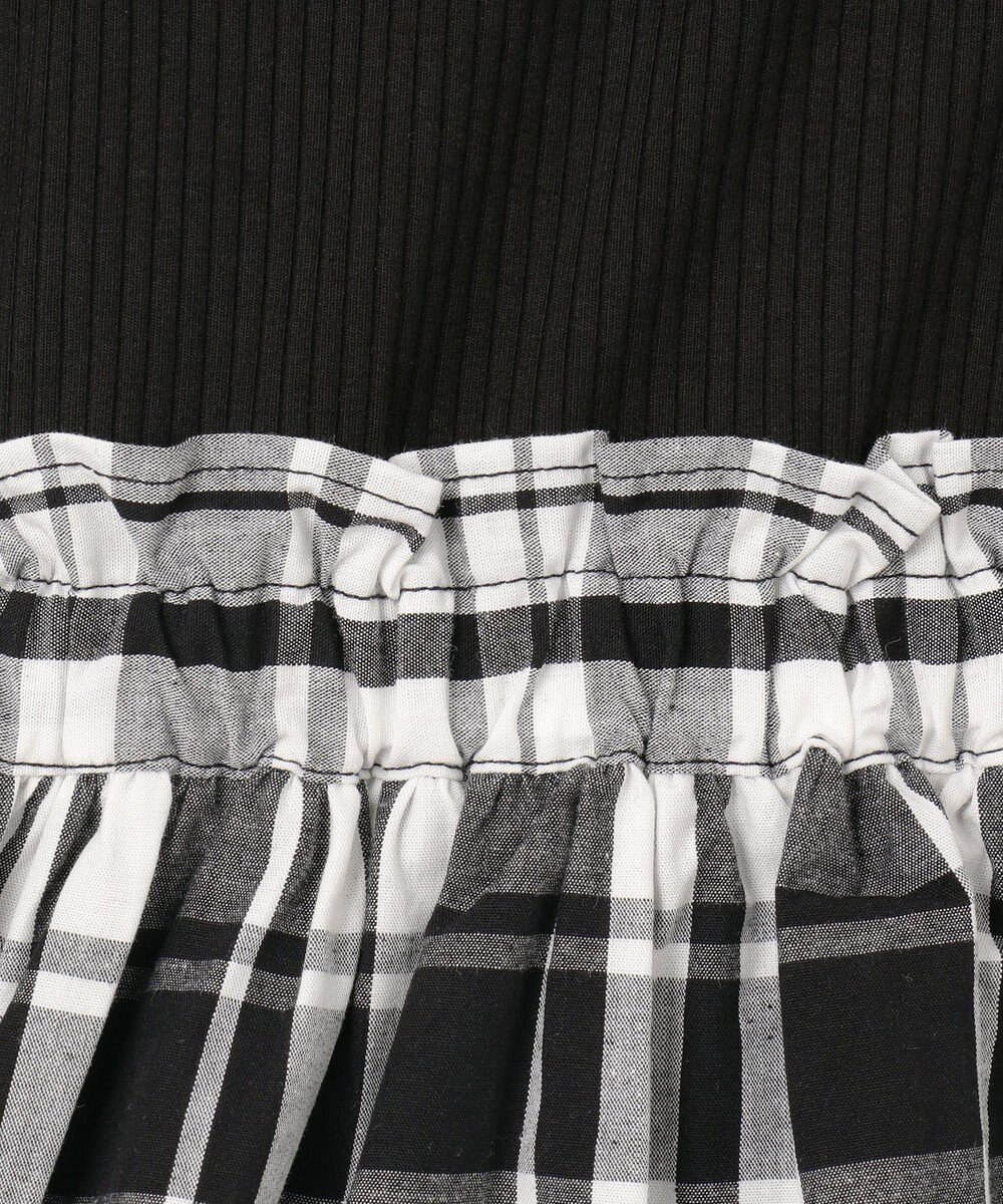 ANY KIDS チェック ドッキングワンピース 