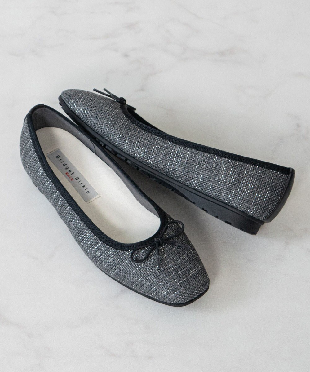 Bridget Birkin ＜3E＞【Bridget Birkin Walk】ラメパナマ調バレエパンプス 