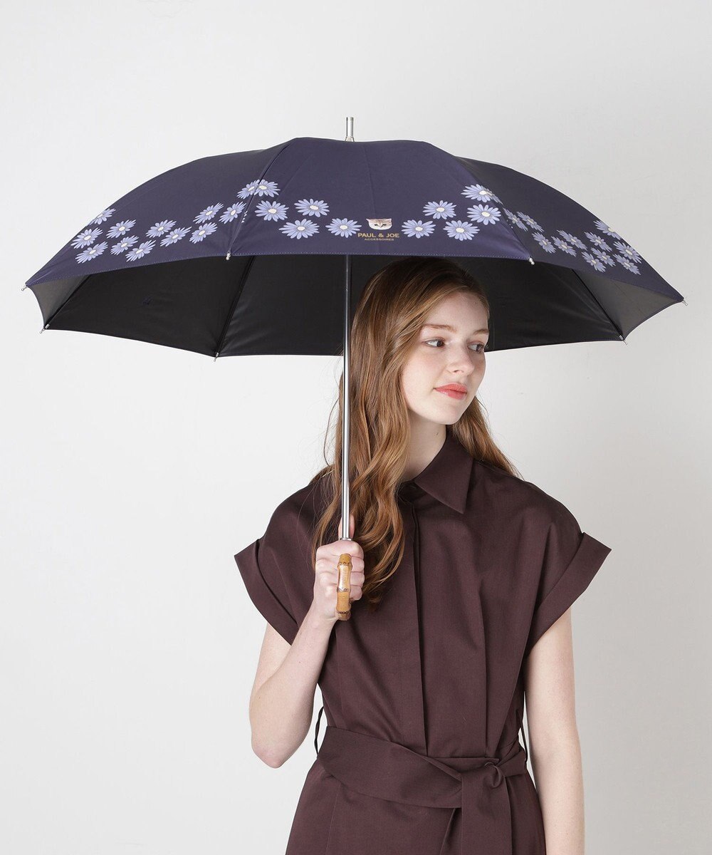MOONBAT 【 遮光率100％/遮熱/UV】PAUL&JOE ACCESSOIRES(ポール&ジョー) 晴雨兼用日傘  Lovely daisy  クリザンテーム ヌネット 長傘 竹手元 