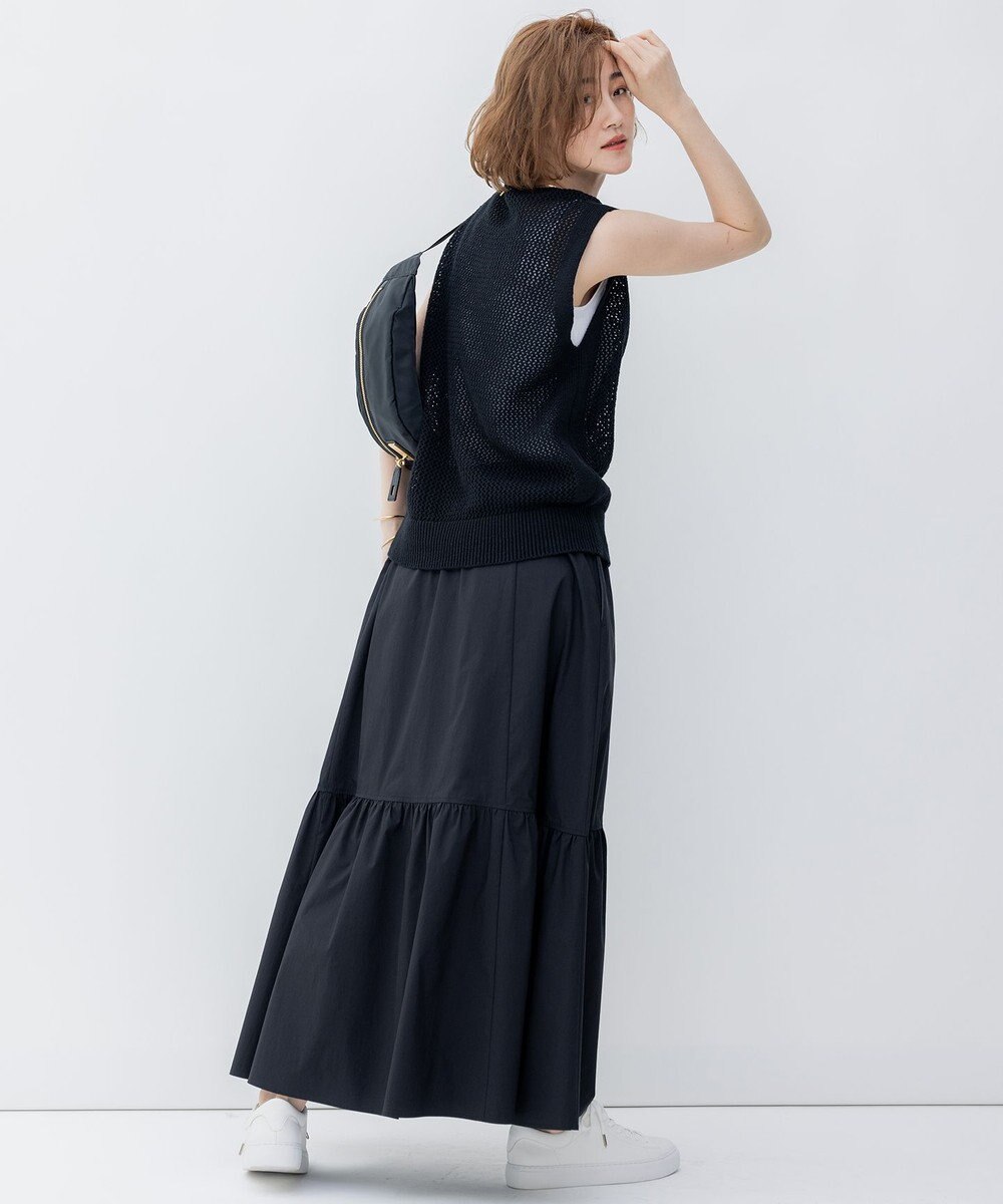 23区 【一部店舗限定/洗える】ハイカウントウェザーストレッチ ティアード スカート 