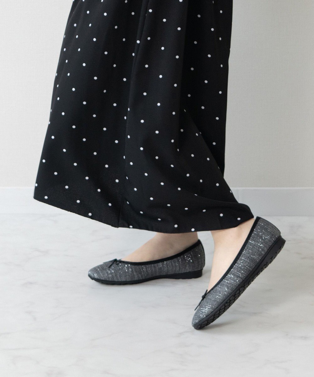 Bridget Birkin ＜3E＞【Bridget Birkin Walk】ラメパナマ調バレエパンプス 