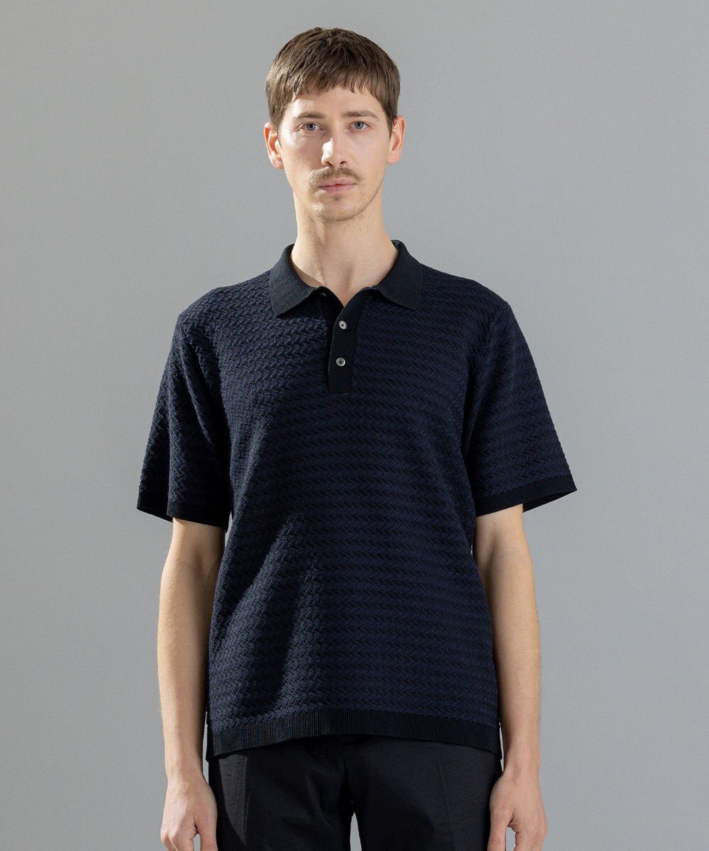 JOSEPH HOMME ヘリンボンボーダー　ポロ 