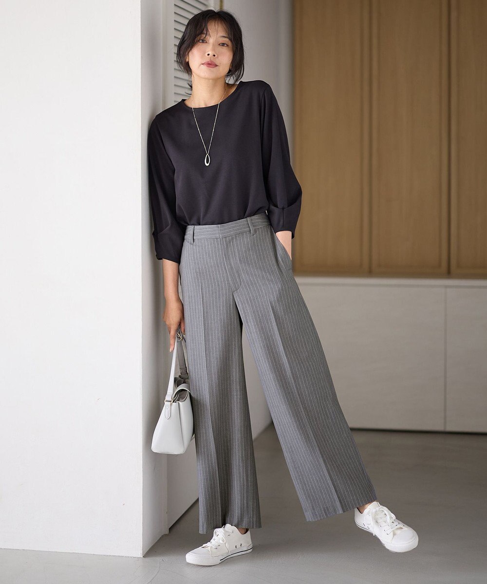 ANY L 【洗濯機可/ウエストゴム/２ＷＡＹストレッチ】ワイドパンツ 