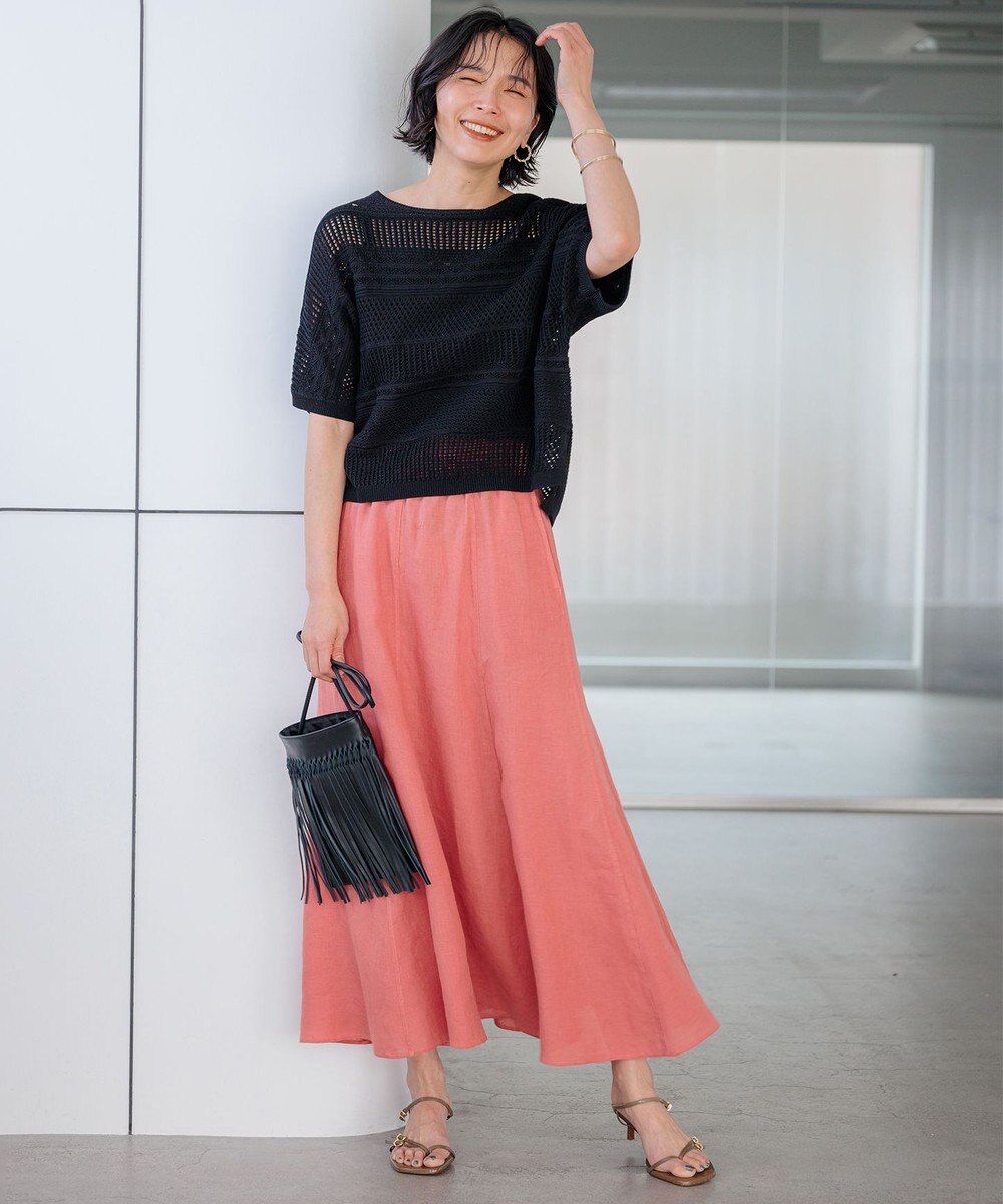 23区 S 【洗える】レーシーパターン ニット 