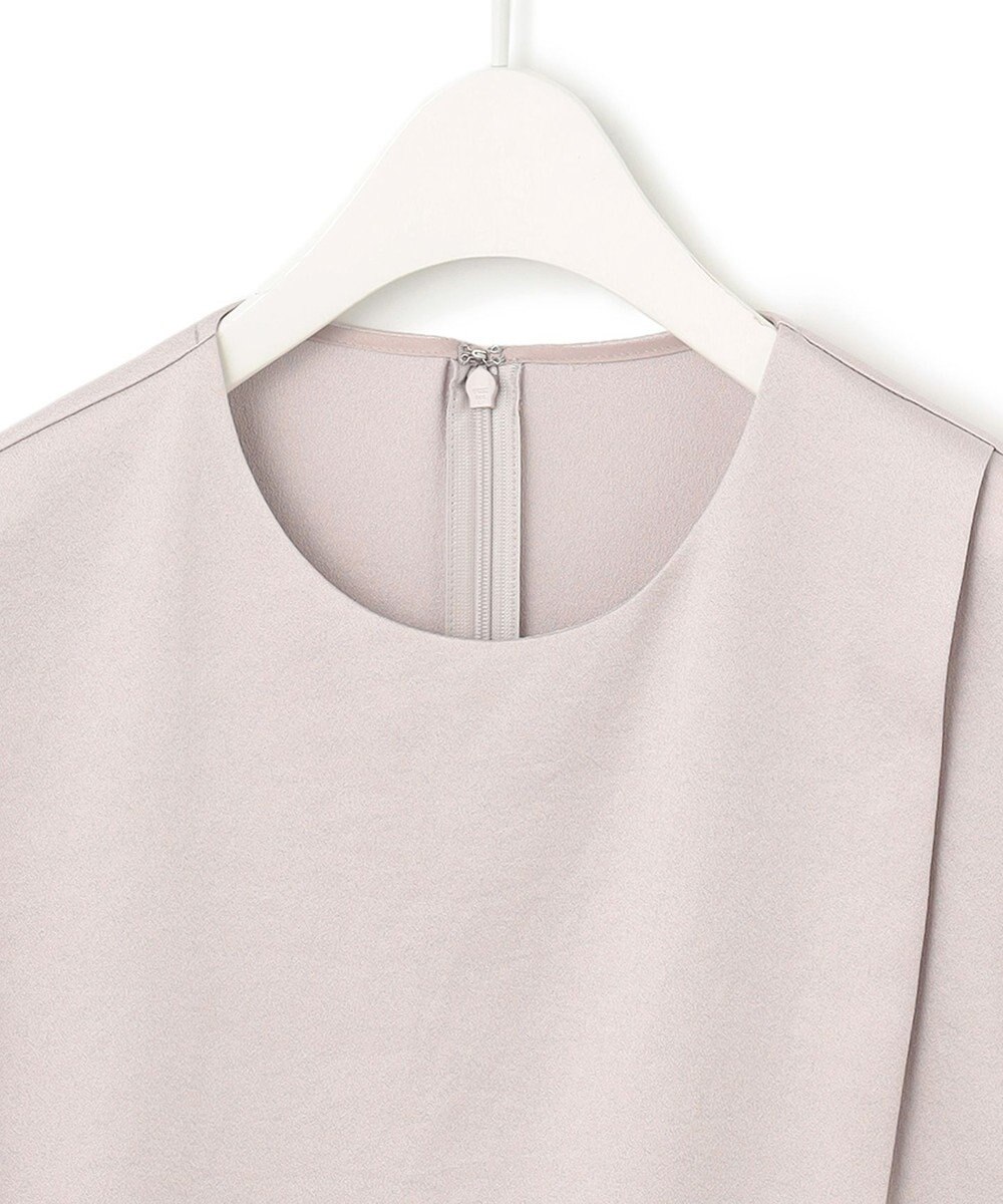 ICB 【洗える】 サテンクレープ Tブラウス 