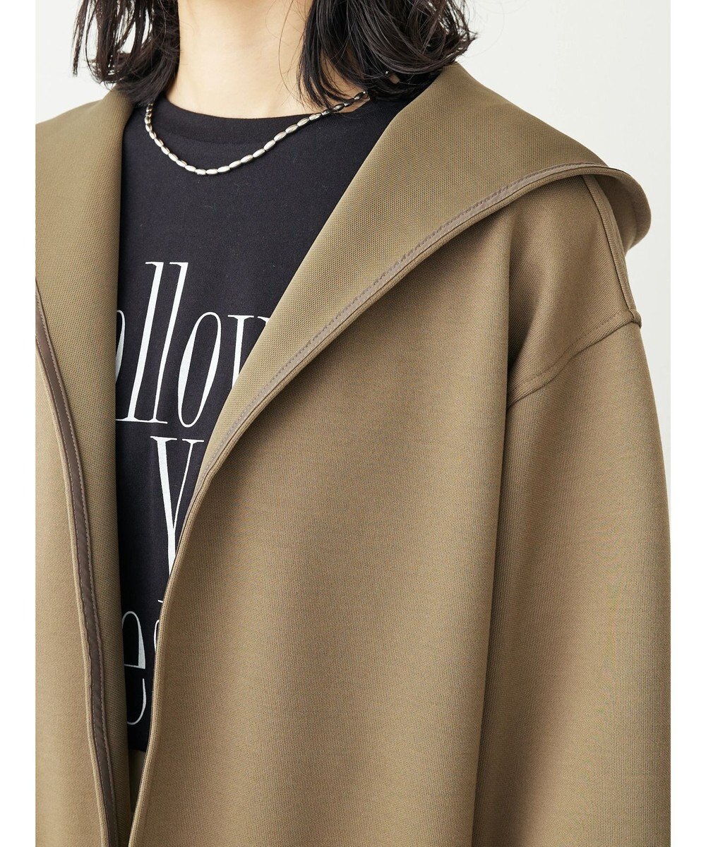 Green Parks ポンチフード付きカットカーディガン 