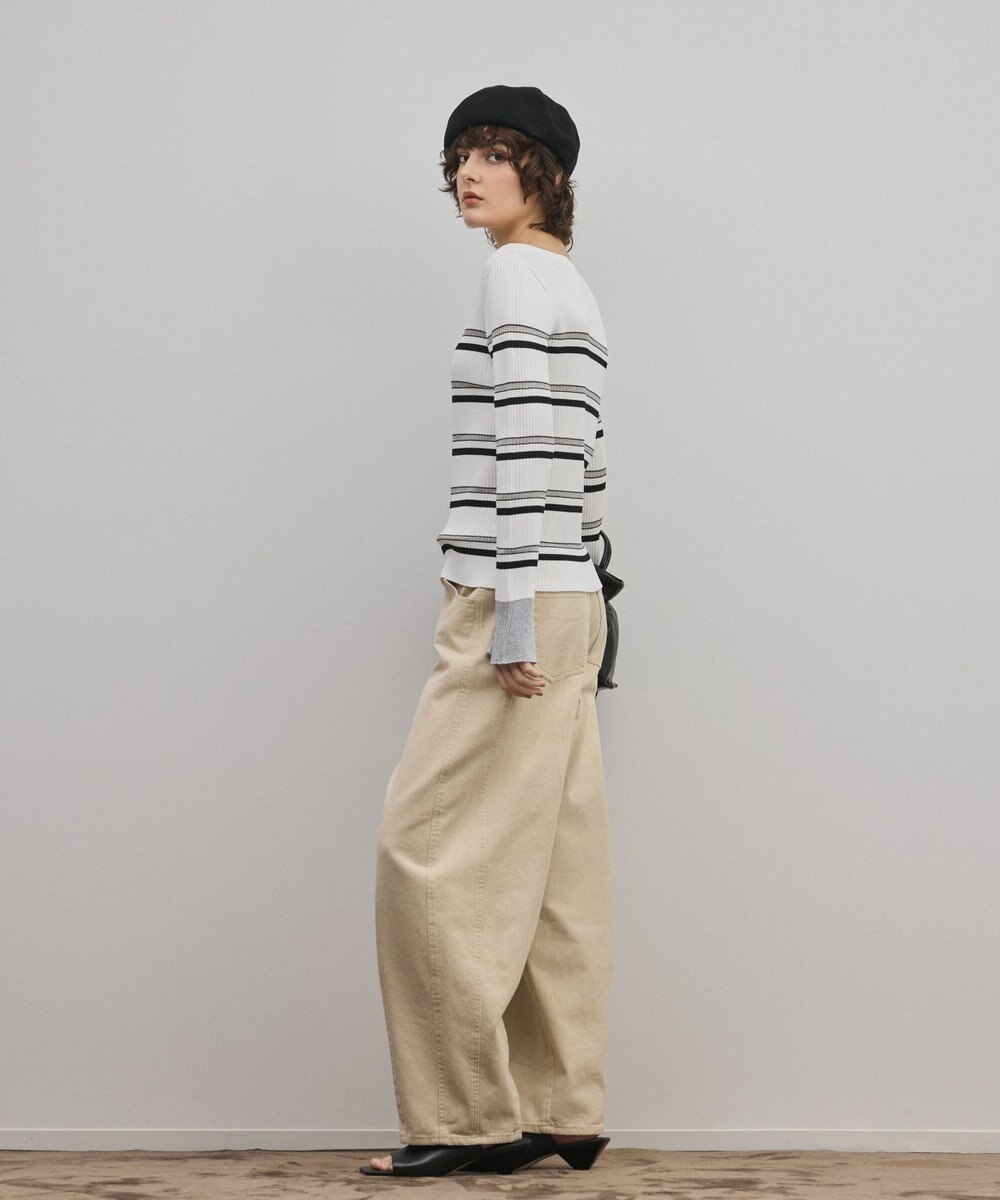 GRACE CONTINENTAL ラメボーダーニットトップ 