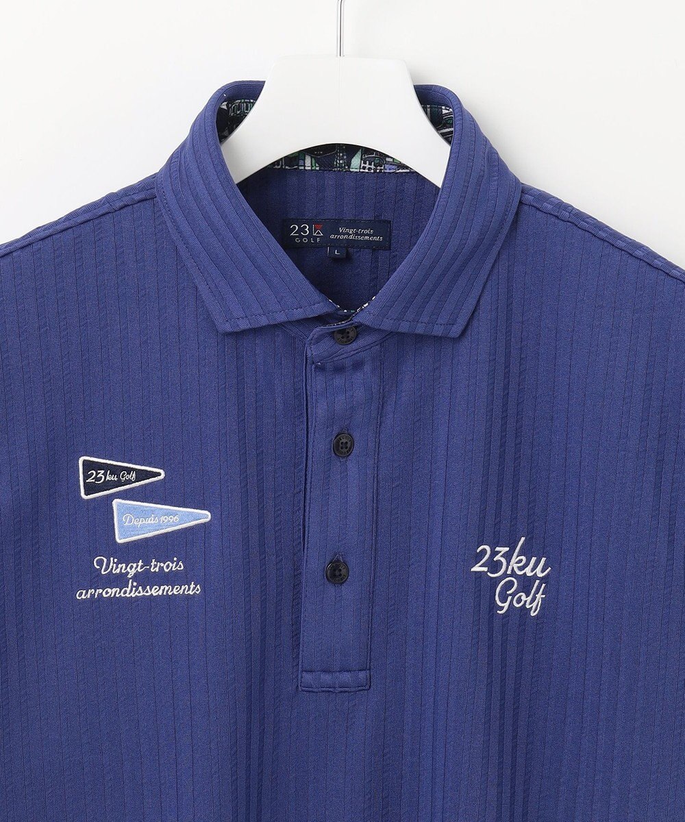 23区GOLF 【MEN】【吸水速乾/UVカット】サッカージャージーポロシャツ 