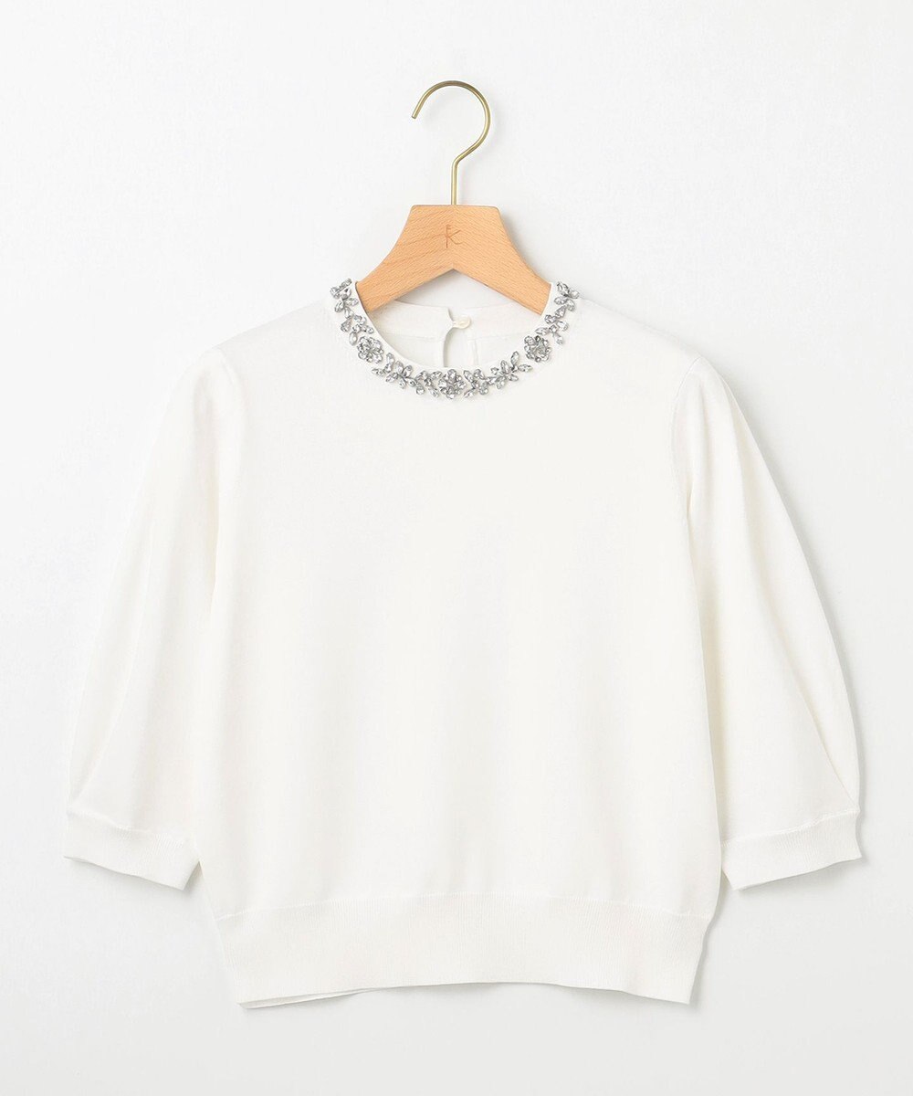 組曲 S 【WEB限定】ビジューパフスリーブ ニット 