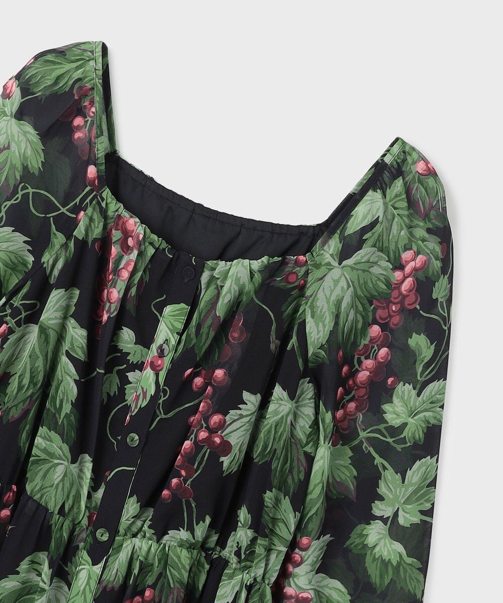 GRACE CONTINENTAL グレーププリントティアードワンピース 