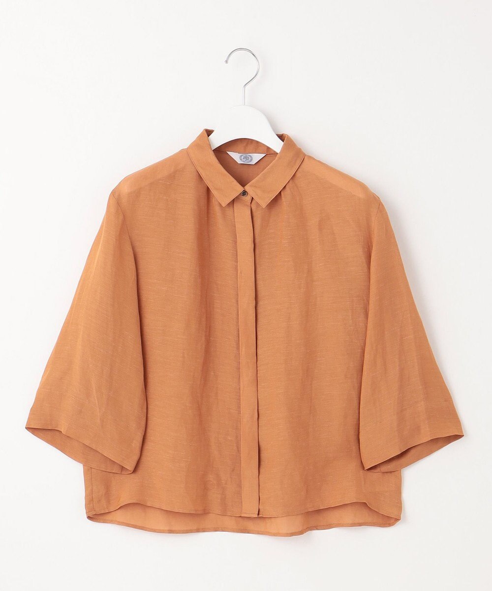 J.PRESS LADIES 【洗える】シアーリネン ブラウス 