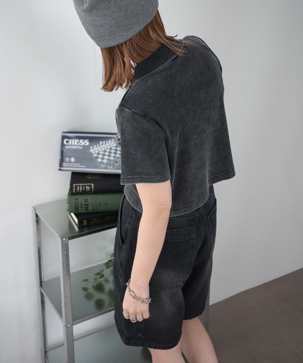 WEGO ラインストーンロゴWZIPトップス 