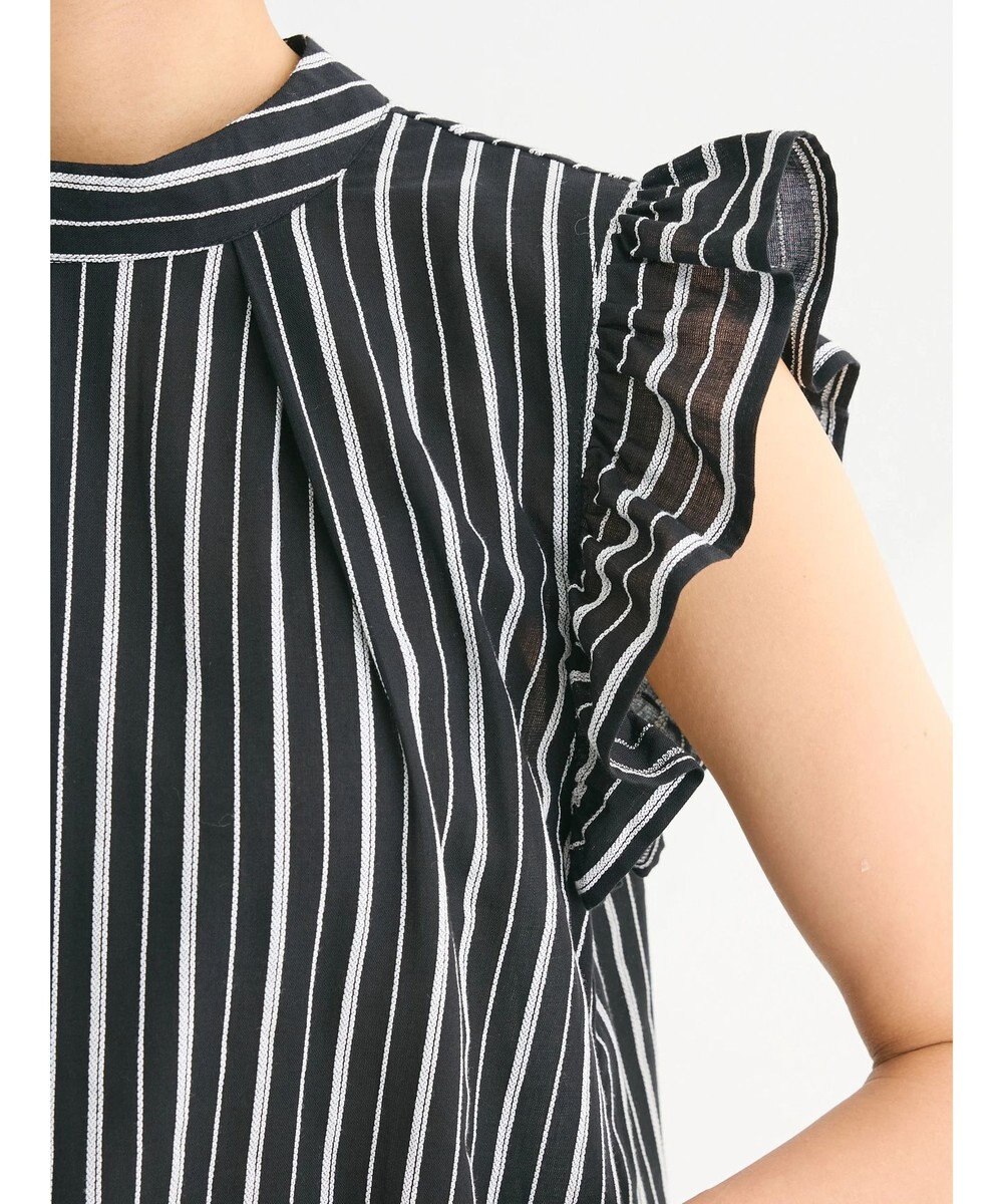 Green Parks ・ＥＬＥＮＣＡＲＥ　ＤＵＥ　ストライプフリルブラウス 