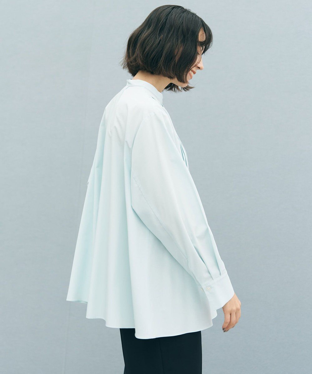 UNFILO 【セレモニー】バンドカラー タックブラウス 