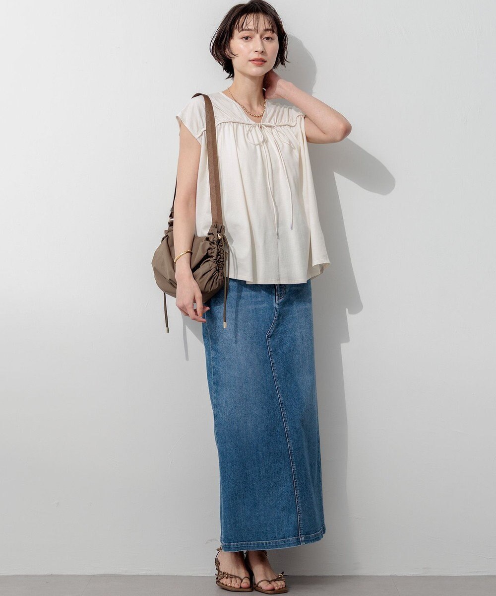 23区 【SLOW/一部店舗限定】シャーリングデザイン 2WAY カットソー 