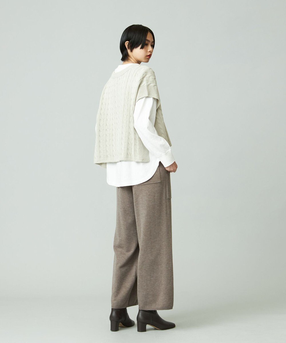 J.PRESS YORK STREET 【WOMEN】ANTI PILLING WOOL ニットワイドパンツ 