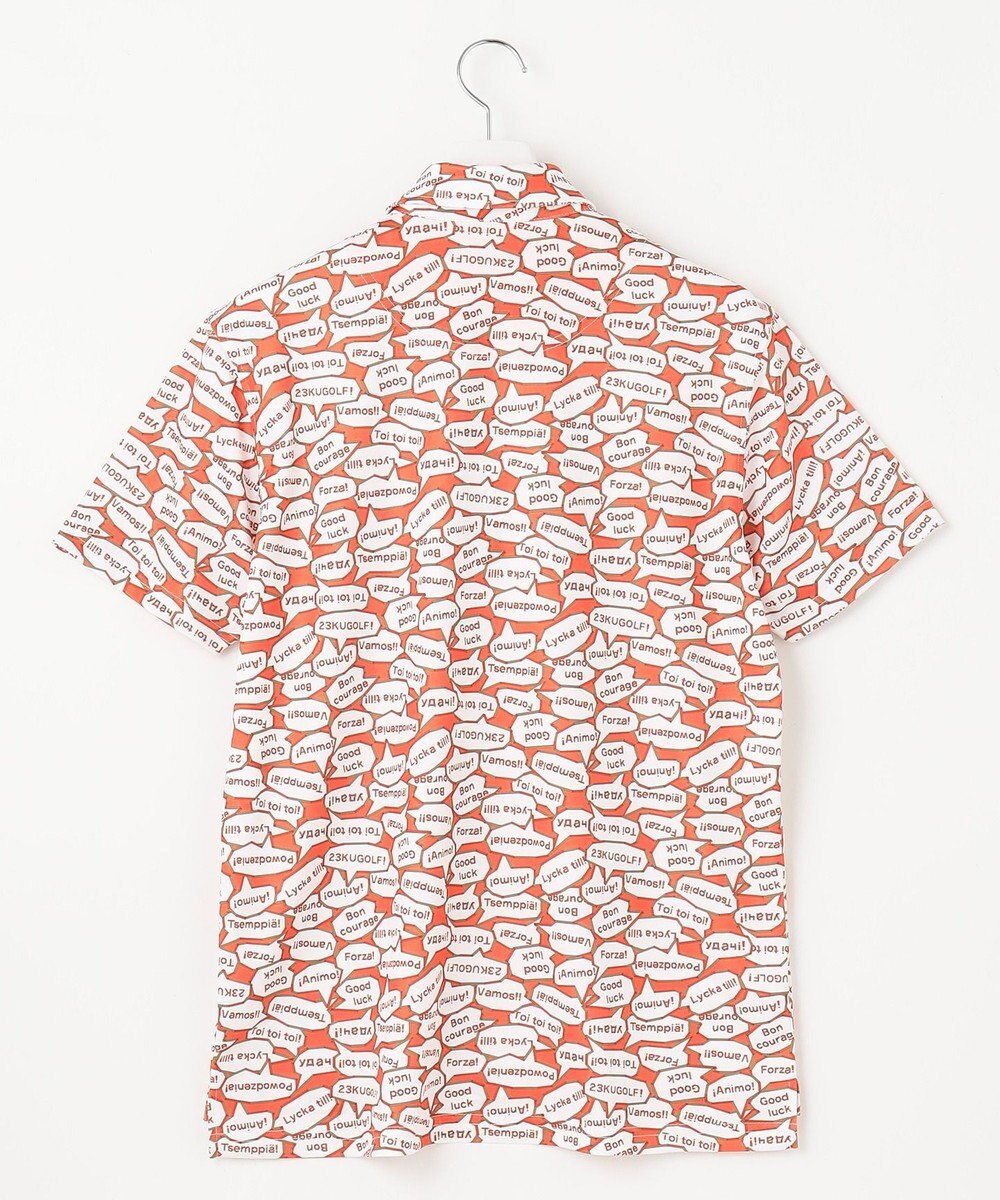 23区GOLF 【MEN】【キングサイズ/吸水速乾/UVカット】YELL総柄プリントポロシャツ 