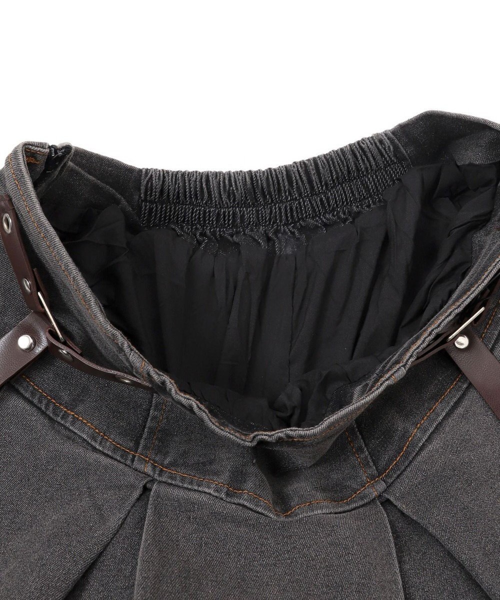 WEGO イレギュラーヘムデニムスカパン 