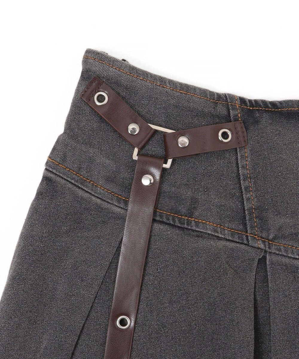 WEGO イレギュラーヘムデニムスカパン 