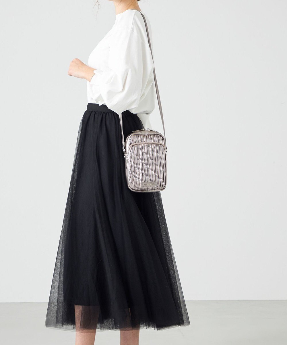 LA BAGAGERIE ランダムプリーツショルダーバッグ タテ 