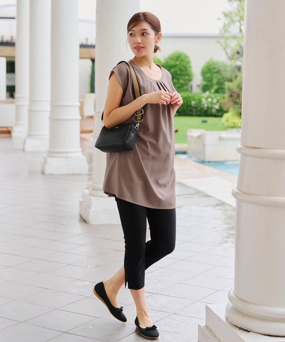 Tiaclasse 【洗える】フレアフレンチチュニックブラウス 