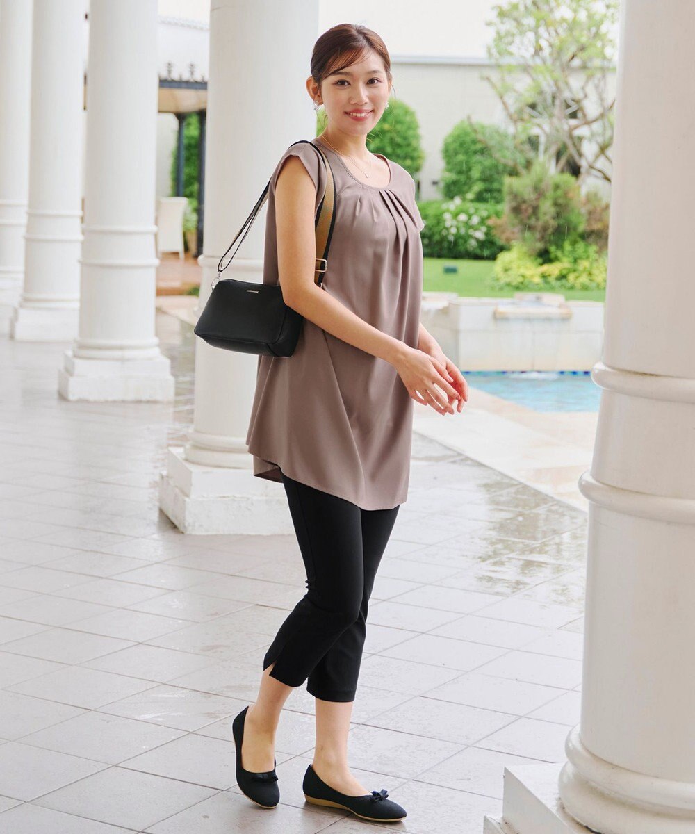 Tiaclasse 【洗える】フレアフレンチチュニックブラウス 