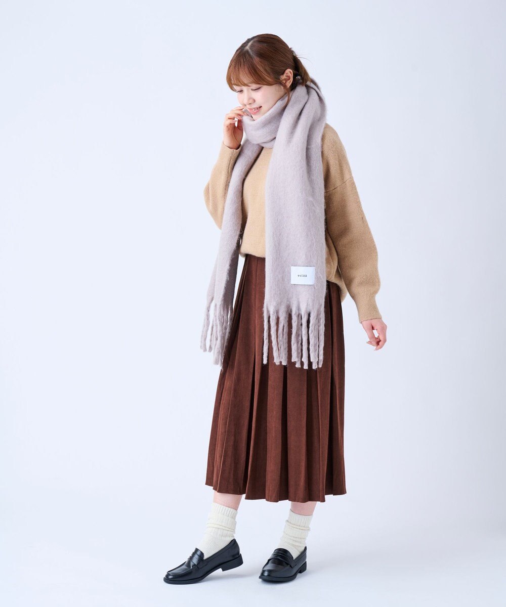 MOONBAT 【美人百花2月号/CanCam/andGIRL掲載】洗える ボリュームマフラー ソフトプレーン 幅40cm 